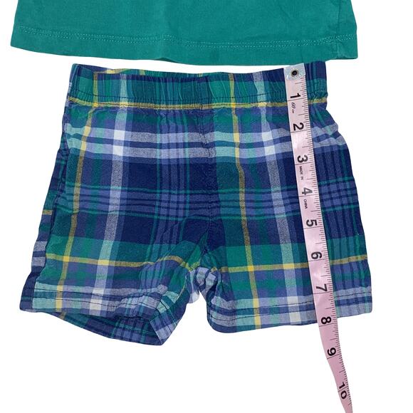 CARTER'S Cotton Green Alligator shirt and short Baby Outfit Set Size 12m - Picture 5 of 5